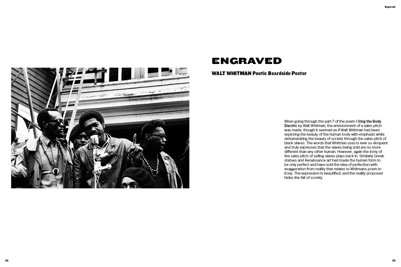 Engraved boardside poster