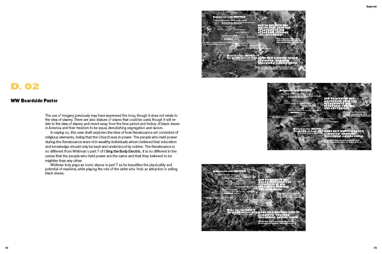 Engraved boardside poster