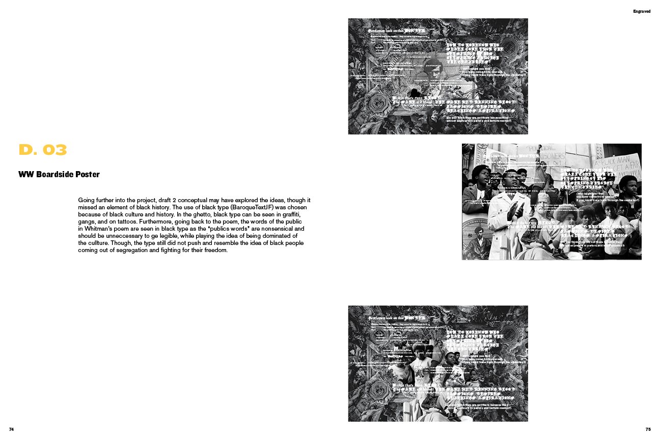 Engraved boardside poster